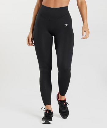 Gymshark Sweat Seamless Sculpt Ženske Tajice Crne | HR 3964MQZ